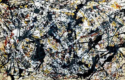 Silver Over Black, White, Yellow and Red Jackson Pollock